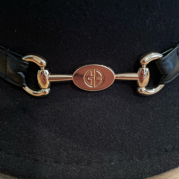 NWOT Giani Bernini Black Gold Accented Equestrian Cap Old Money OS - Picture 2 of 4